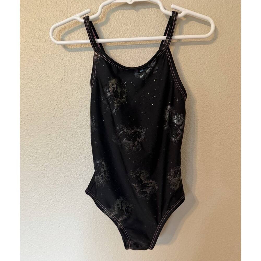 Girls Solid One-Piece Swimsuit Black with Pink Lining/Back Two-Tone